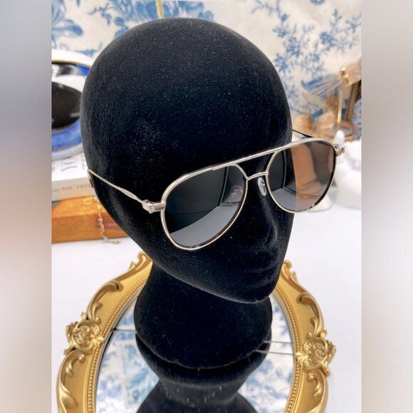🆕 ALEXANDER MCQUEEN 🧿 NWOT AM0373S 001 Ruthenium Grey Aviator Sunglasses - Picture 2 of 16